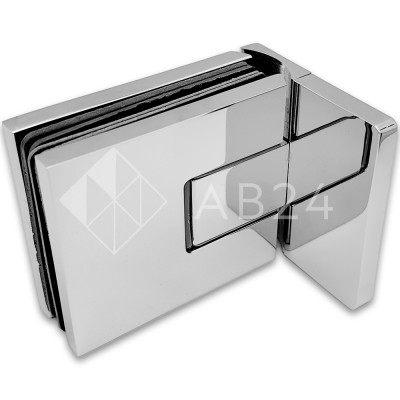 Петля Сирена FDP-210 стена-стекло 90° с крышками с бок. креплением, латунь/хром