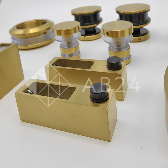 Раздвижная система Альфа α FDS-1, нержавейка/брашированное золото