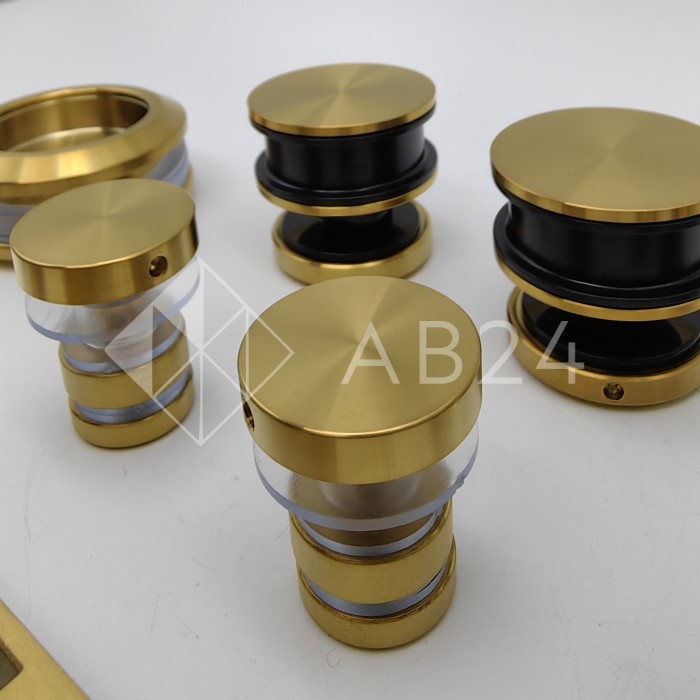 Раздвижная система Альфа α FDS-1, нержавейка/брашированное золото