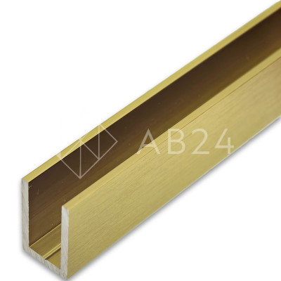 Профиль для стекла FDPA-55.22, 19х12,5х1,75, длина 2,2 м, алюминий/брашированное золото