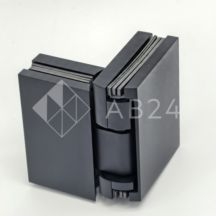 Петля Фурия FDP-242R стекло-стекло 180° правая, с подъемным механизмом, латунь/черный