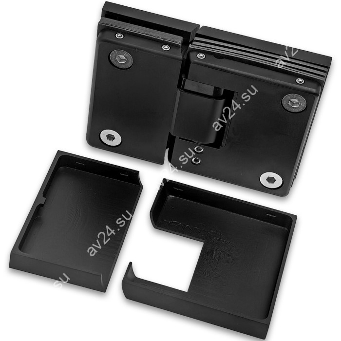 Петля Фурия FDP-242R стекло-стекло 180° правая, с подъемным механизмом, латунь/черный