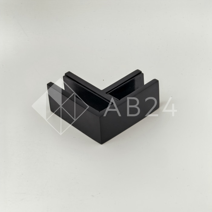 Крепление FKK-205, 70х70х30 мм стекло-стекло 90°, нержавейка/черный