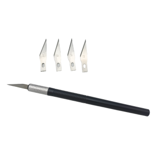 Нож тонкий со сменным лезвием, пластиковая ручка