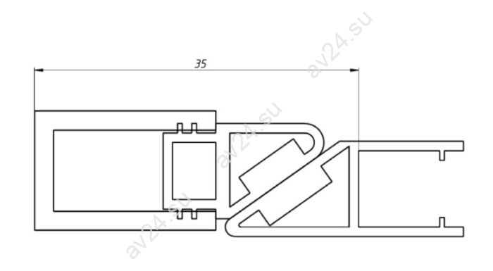 Уплотнитель FDPP-519.8 ПРЕМИУМ магнитный вставка в П-профиль, черный, 2,5м, стекло 8 мм