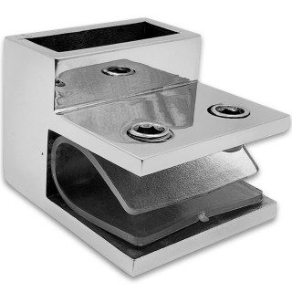 Держатель стекла FDC-33 торцевой 30х10 горизонтальный, нержавейка/полированный