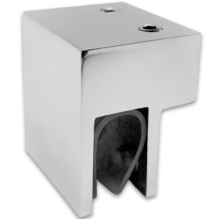 Держатель стекла FDC-33 торцевой 30х10 горизонтальный, нержавейка/полированный