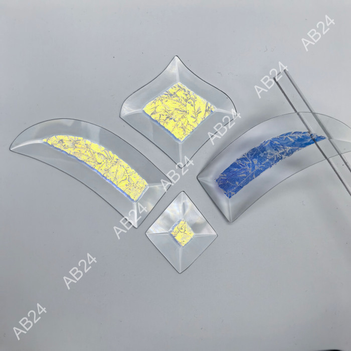 Бевелс AV35 дихроичный (4 элемента) синий мороз, 216 х 140 мм