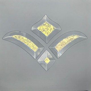 Бевелс AV35 дихроичный (4 элемента) синий мороз, 216 х 140 мм