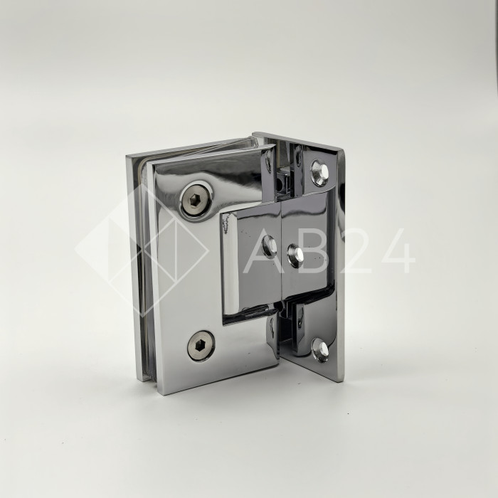 Петля Альфа α FDP-10 стена-стекло с бок. креплением, цинк/хром