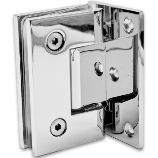 Петля Альфа α FDP-10 стена-стекло с бок. креплением, цинк/хром