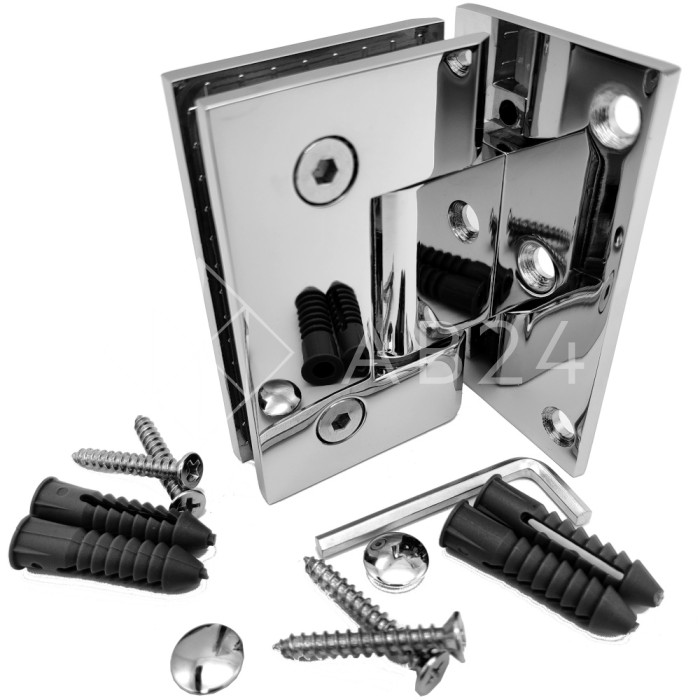 Петля Альфа α FDP-10 стена-стекло с бок. креплением, цинк/хром