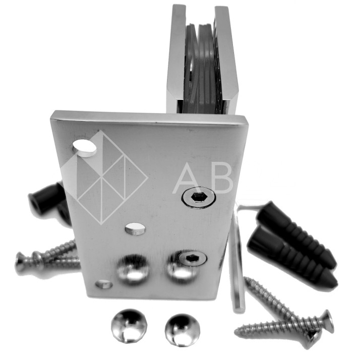 Петля Альфа α FDP-10 стена-стекло с бок. креплением, цинк/хром