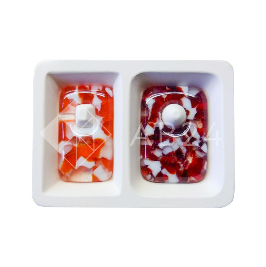 Форма для фьюзинга Двухместная с отверстием (бижутерия) ВМ-Д-05