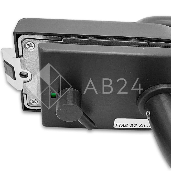 Замок сантехнический FMZ-32.1 для двери из стекла, с притвором, алюминий/черный