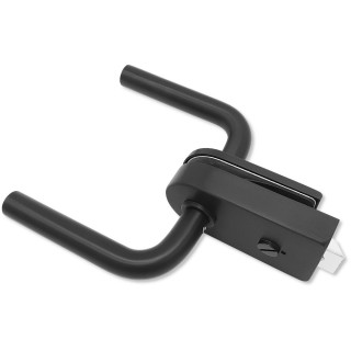 Замок сантехнический FMZ-32.1 для двери из стекла, с притвором, алюминий/черный