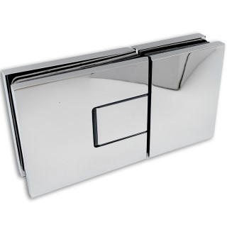 Петля Сирена FDP-212 стекло-стекло 180° с крышками, латунь/хром