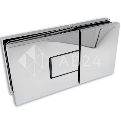 Петля Сирена FDP-212 стекло-стекло 180° с крышками, латунь/хром