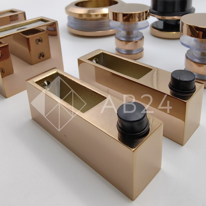 Раздвижная система Альфа α FDS-1, нержавейка/розовое золото