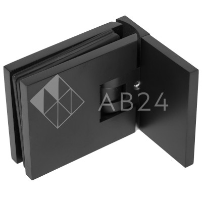 Петля Аврора FDP-180.1 стена-стекло 90° с крышками, латунь/черный