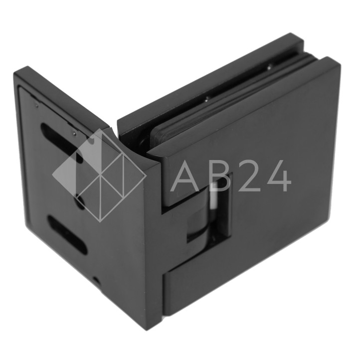 Петля Аврора FDP-180.1 стена-стекло 90° с крышками, латунь/черный