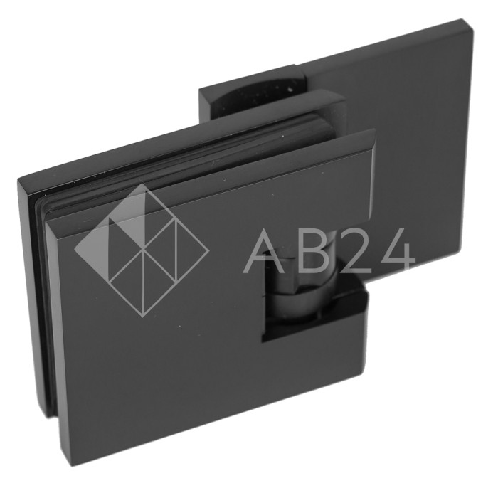 Петля Аврора FDP-180.1 стена-стекло 90° с крышками, латунь/черный