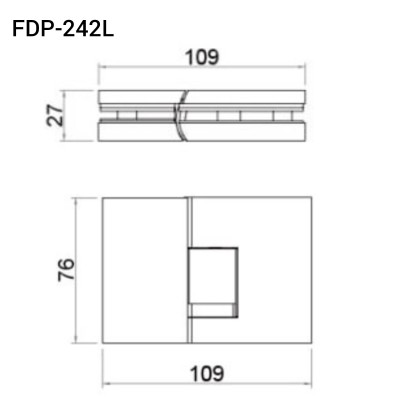 Петля Фурия FDP-242L стекло-стекло 180° левая, с подъемным механизмом, латунь/черный