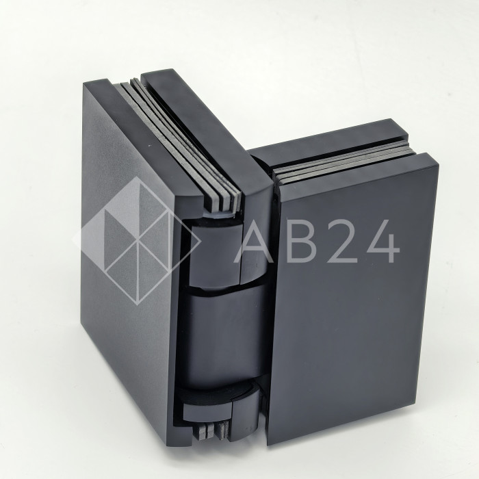 Петля Фурия FDP-242L стекло-стекло 180° левая, с подъемным механизмом, латунь/черный