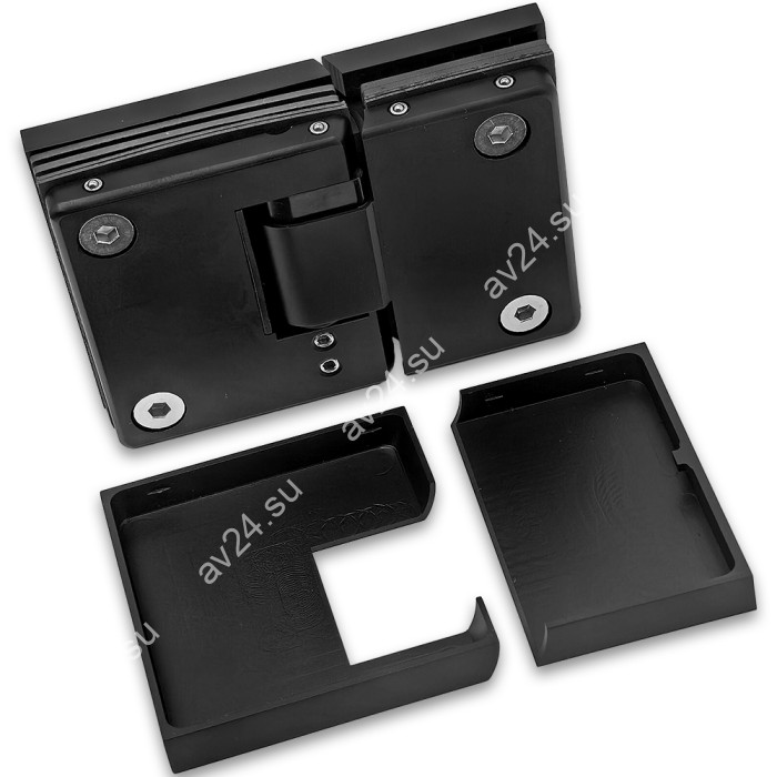 Петля Фурия FDP-242L стекло-стекло 180° левая, с подъемным механизмом, латунь/черный