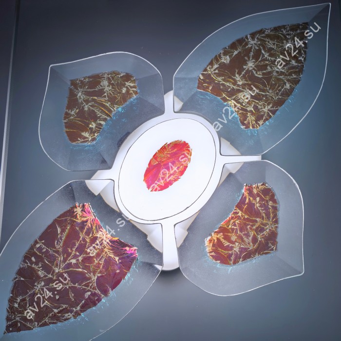 Бевелс AV42 дихроичный (5 элементов) 160 х 260 мм красный мороз