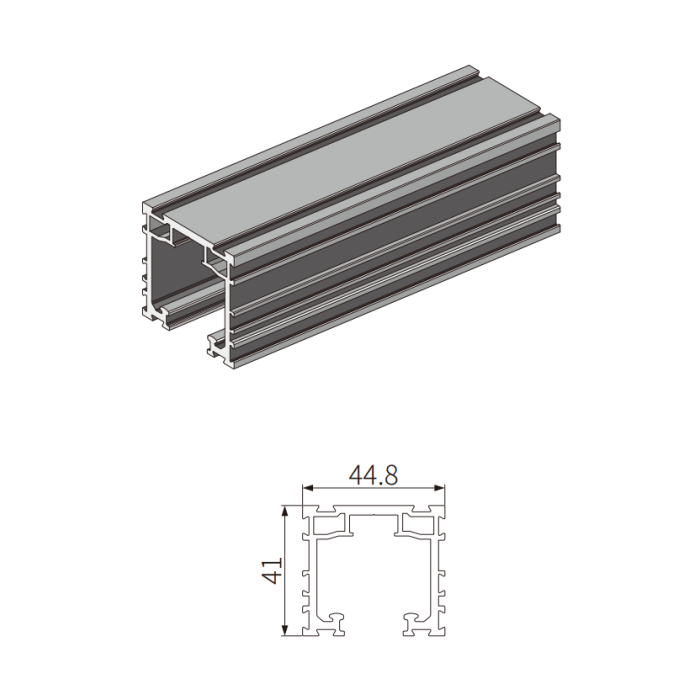 Трек FDS-191.6 для раздвижной системы Диона FDS-19, длина 6 м, алюминий/коричневый