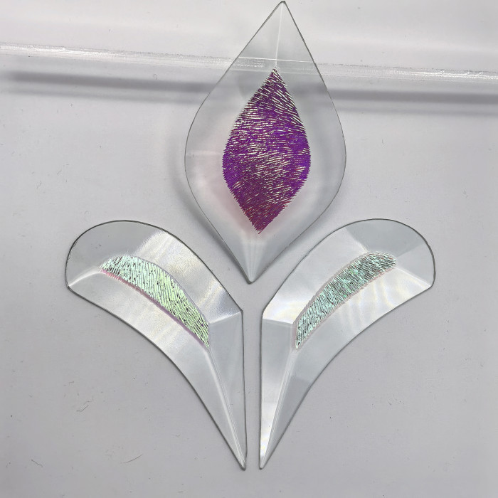 Бевелс AV235 дихроичный (3 элемента) 124 х 155 мм, красная шиншилла