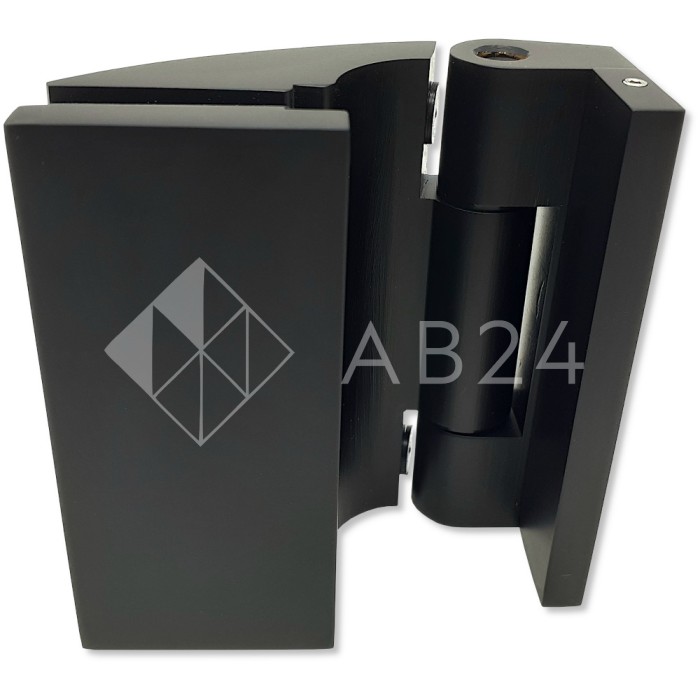 Петля Европа FDP-112 стена-стекло 90° с крышками, латунь/черный