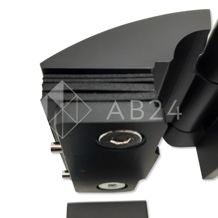 Петля Европа FDP-112 стена-стекло 90° с крышками, латунь/черный