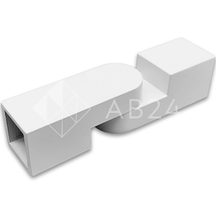 Соединитель FDC-57 трубы 15х15 регулируемый 90°-180°, нержавейка/белый