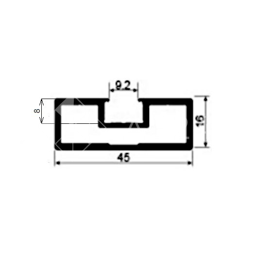 Профиль FMPA-4.48 для стекла боковой длина 4.8 м для раздвижной системы FDS-18, алюминий/черный