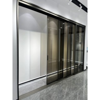 Комплект раздвижной системы DSK-180.6 AL/BL телескоп. на 4 двери (4Т+0) в проем высота 3 м, алюминий/черный