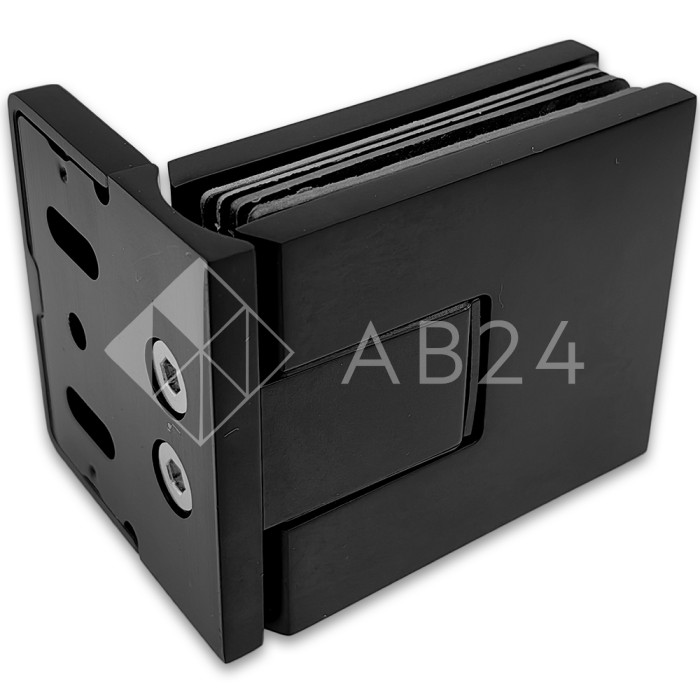 Петля Сирена FDP-210 стена-стекло 90° с крышками с бок. креплением, латунь/черный