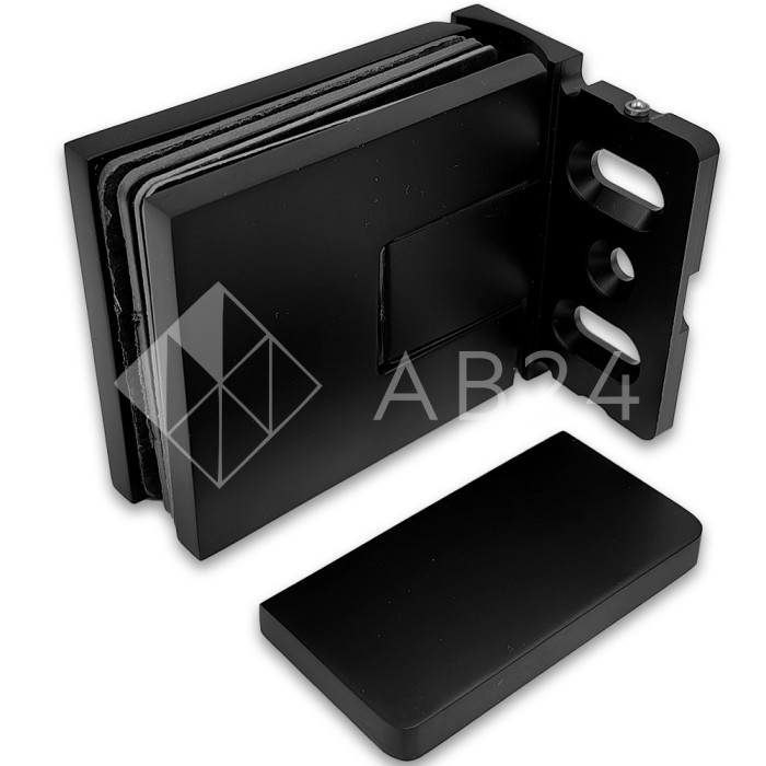 Петля Сирена FDP-210 стена-стекло 90° с крышками с бок. креплением, латунь/черный