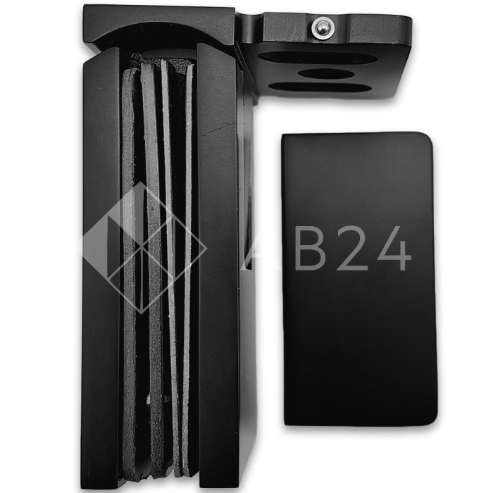 Петля Сирена FDP-210 стена-стекло 90° с крышками с бок. креплением, латунь/черный