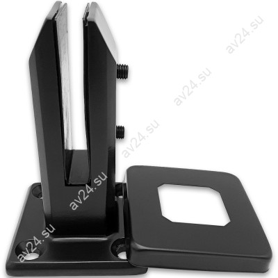 Стойка FOS-02-DEF с дефектом для стекла напольная 95х160 мм без сверления, нержавейка/черный