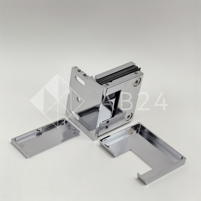 Петля Фурия FDP-240R стена-стекло 90° правая, с подъемным механизмом, латунь/хром