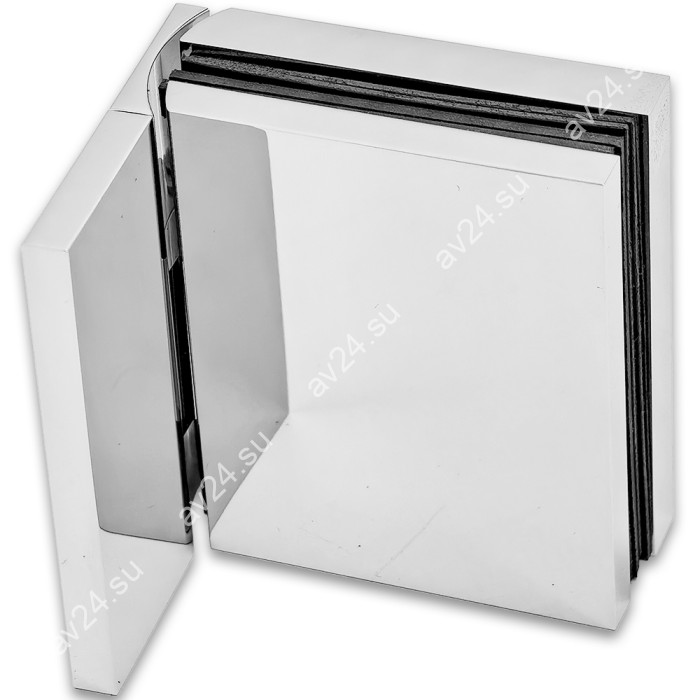 Петля Фурия FDP-240R стена-стекло 90° правая, с подъемным механизмом, латунь/хром