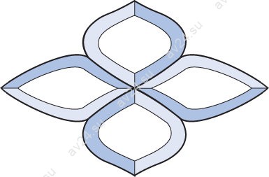 Бевелс AV44 фрамужный (4 элемента) 225 х 147 мм