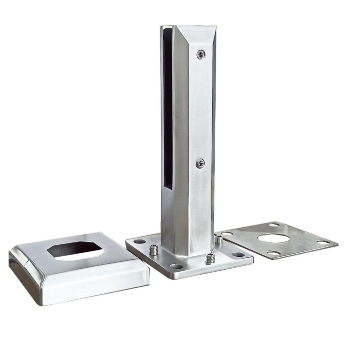 Стойка ПРЕМИУМ FOS-103 напольная 124х254 мм без сверления, крышка А+В, дюплекс/полированный