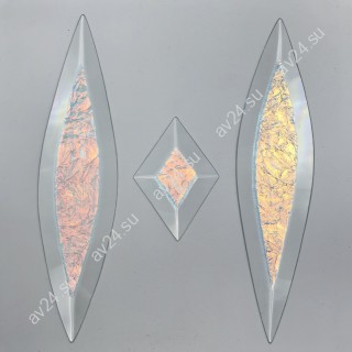 Бевелс AV263 дихроичный (3 элемента) 51 х 467 мм, синий мороз