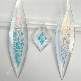 Бевелс AV263 дихроичный (3 элемента) 51 х 467 мм, синий мороз