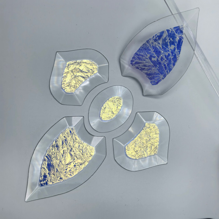 Бевелс AV42 дихроичный (5 элементов) 160 х 260 мм, синий мороз