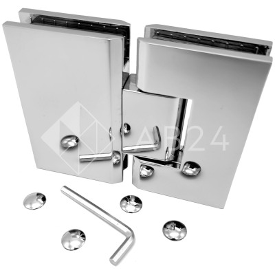 Петля Альфа α FDP-12 стекло-стекло 180°, цинк/хром