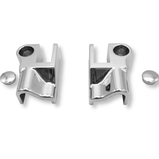 Коннектор прямой FDPA-400 стекло-порог 2 шт. левый+правый, ПВХ/хром